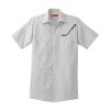 Short Sleeve Striped Industrial Work Shirt Thumbnail